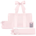 Case-Mate Ballet Pink Bow Mahjong Jelly Tote Set with matching accessories at ooh la la! in Grapevine TX 76051