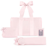 Case-Mate Ballet Pink Bow Mahjong Jelly Tote Set with matching accessories at ooh la la! in Grapevine TX 76051