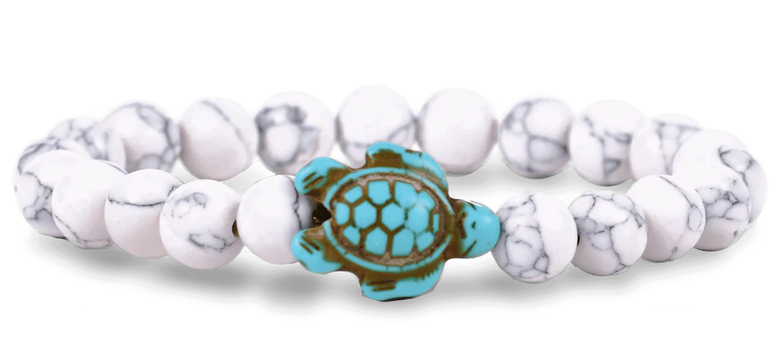 The Fahlo Journey Bracelet - Turtle in white howlite at ooh la la! in Grapevine TX 76051