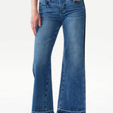 Mid Rise Wide Leg Jean with Dark Seam Detail at ooh la la! in Grapevine TX 76051