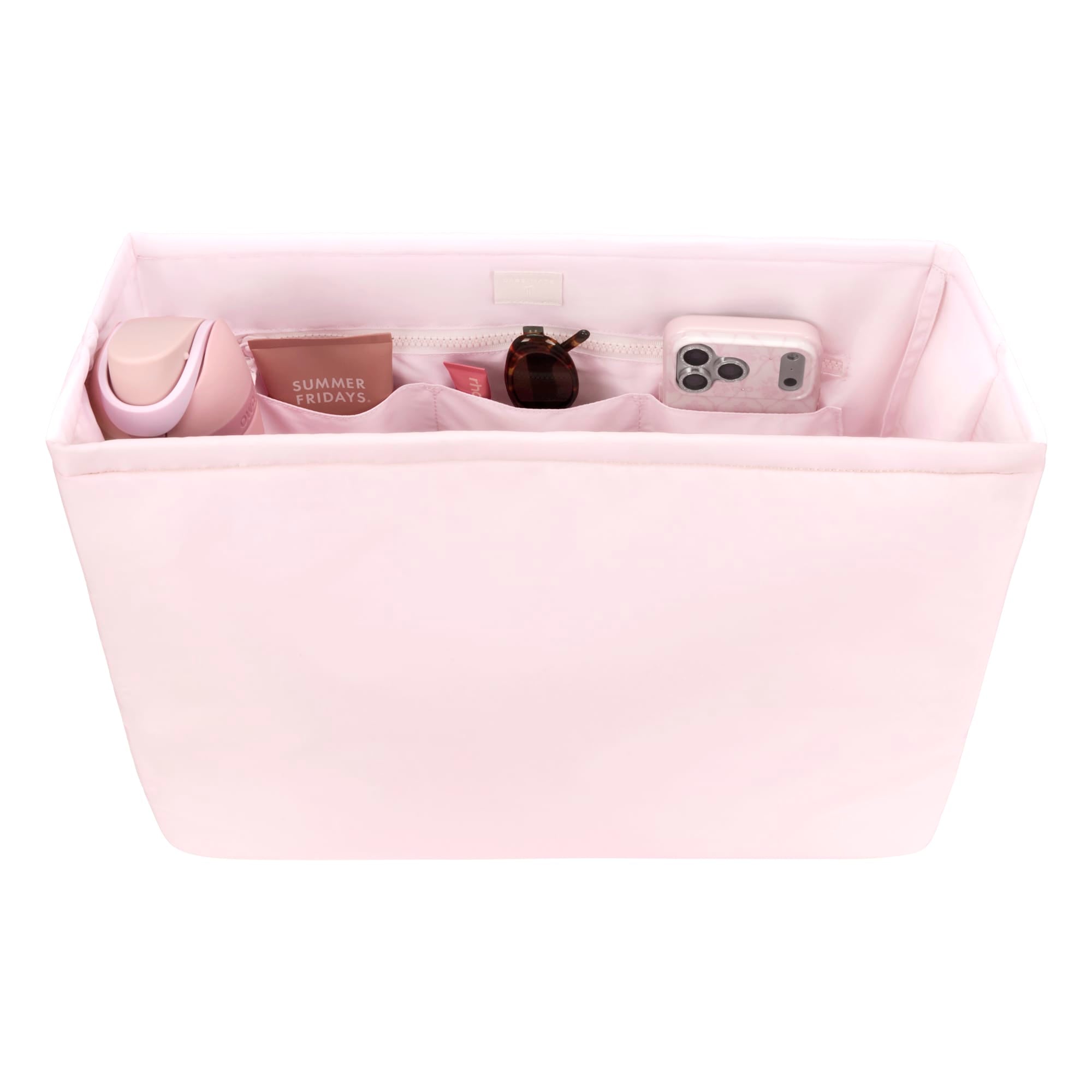 Case-Mate Ballet Pink tote bag organizer insert with multiple compartments and zipper pocket at ooh la la! in Grapevine TX 76051