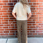Mocha Leopard with Beige Racing Side Stripe Pant at ooh la la! in Grapevine TX 76051