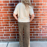 Mocha Leopard with Beige Racing Side Stripe Pant at ooh la la! in Grapevine TX 76051