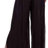 Silk Pants with Side Slit - Multiple Colors