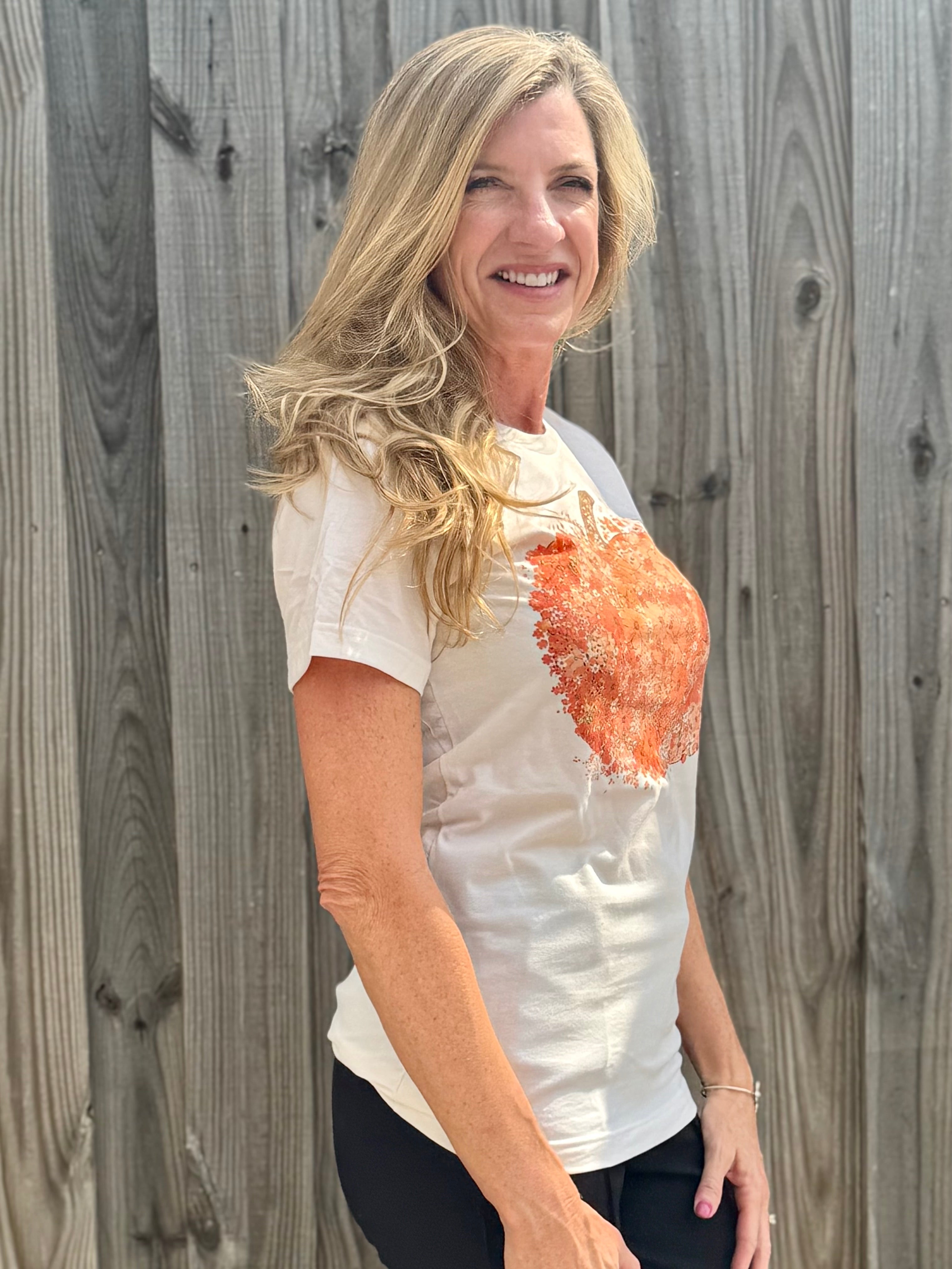 Orange Flower Pumpkin Tee at ooh la la! in Grapevine TX 76051
