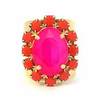 pink TOVA ring, adjustable ring, multi-stone ring, pink gemstone, cocktail ring, statement ring, halo setting, versatile sizing, fashion jewelry at ooh la la! in Grapevine TX 76051