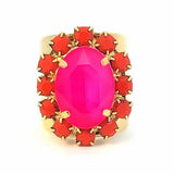 pink TOVA ring, adjustable ring, multi-stone ring, pink gemstone, cocktail ring, statement ring, halo setting, versatile sizing, fashion jewelry at ooh la la! in Grapevine TX 76051