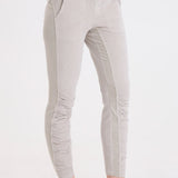 XCVI Cord Penny Legging in Whitecap Pigment with ruched lower leg detail