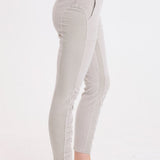 XCVI Cord Penny Legging in Whitecap Pigment, side view with ruffle seam detail