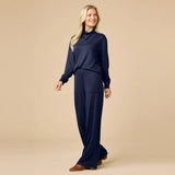 Dream Cowl Neck Lounge Set in Midnight Navy at ooh la la! in Grapevine TX 76051