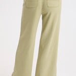 XCVI Riven Tencel Twill Wide Leg Pant in Artichoke Pigment, back view showing patch pockets