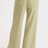 XCVI Riven Tencel Twill Wide Leg Pant in Artichoke Pigment, back view showing patch pockets
