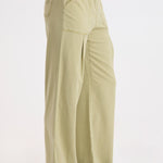 XCVI Riven Tencel Twill Wide Leg Pant in Artichoke Pigment sage green, side view