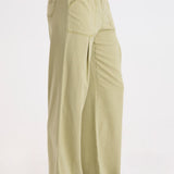 XCVI Riven Tencel Twill Wide Leg Pant in Artichoke Pigment sage green, side view