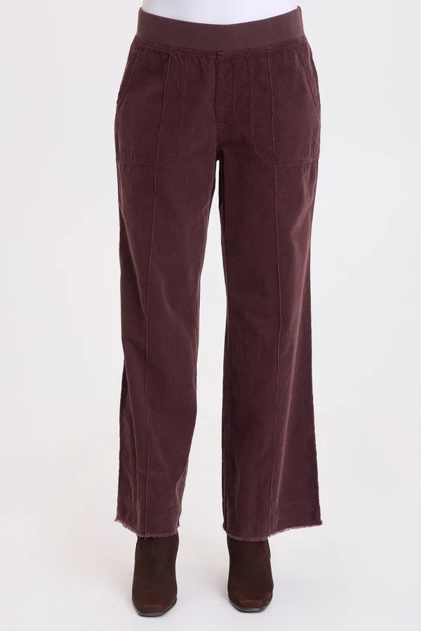 XCVI Hadrian Pant in Belge - deep eggplant brown at ooh la la! in Grapevine TX 76051