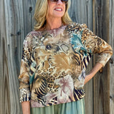 Shimmer Jungle Floral Batwing Sweater at ooh la la! in Grapevine TX 76051