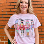Simply Southern Y'all Are Nuts Nutcracker graphic tee in peony pink at ooh la la! in Grapevine TX 76051