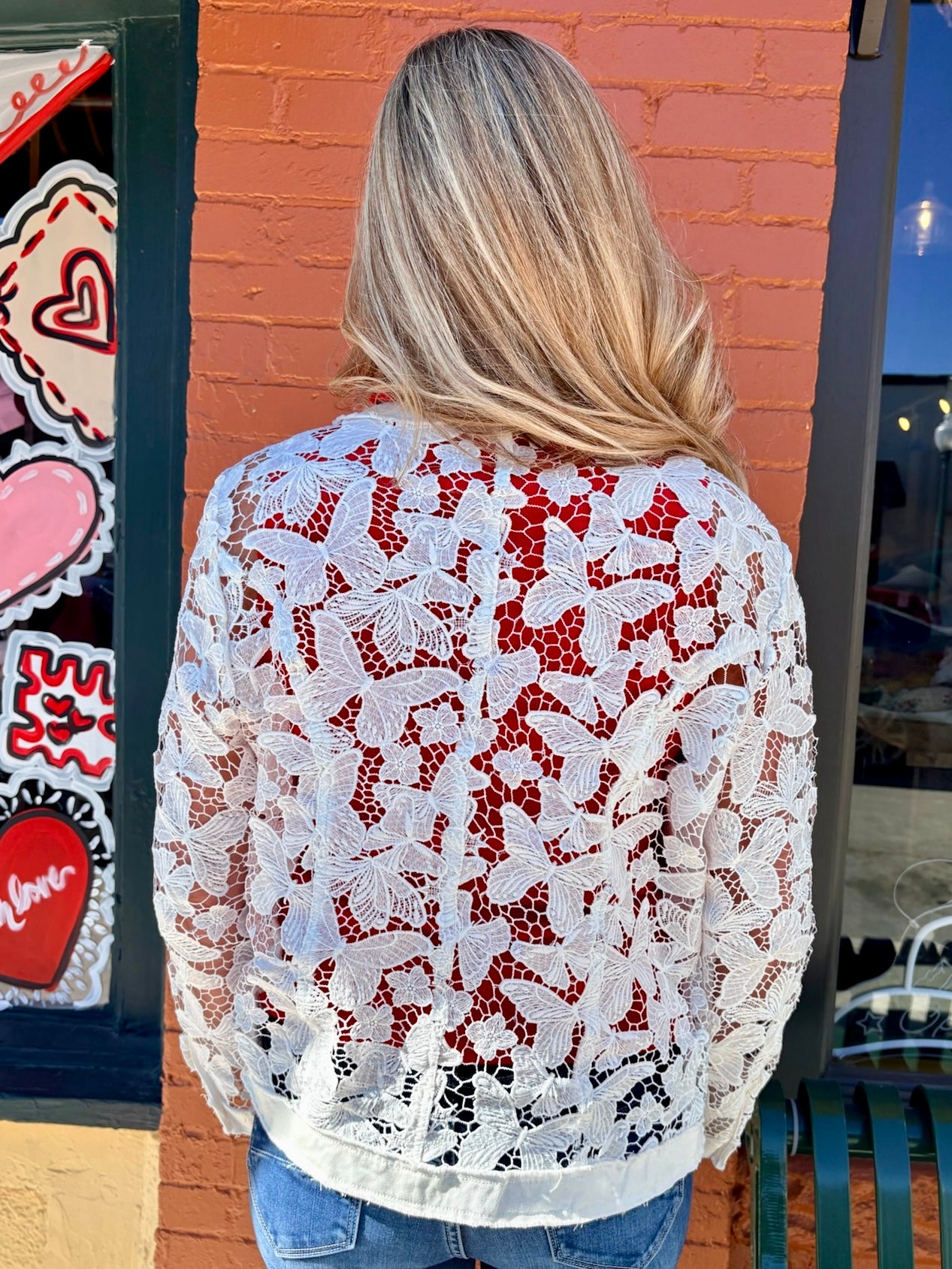 Butterfly Lace Open-Front Jacket at ooh la la! in Grapevine TX 76051