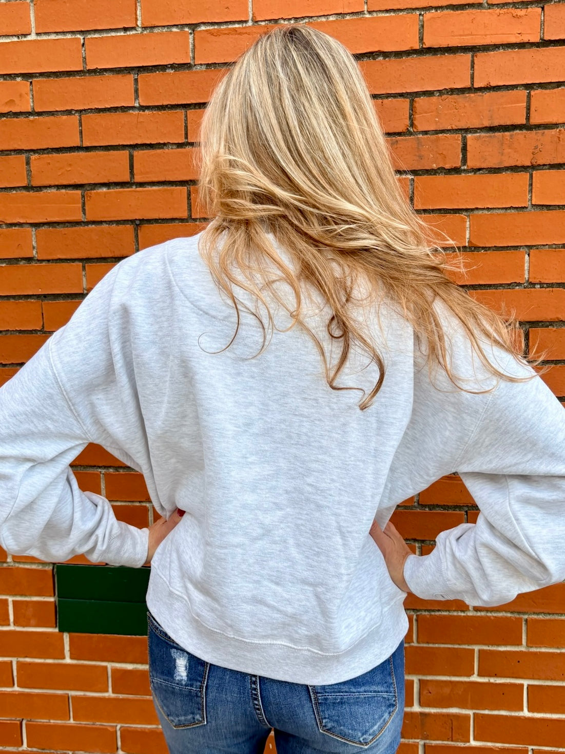 Merry & Bright Mock Neck Oversized Sweatshirt in Ash Grey at ooh la la! in Grapevine TX 76051