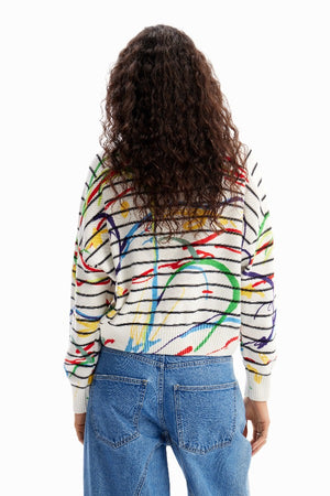 Desigual Striped Artsy Sweater at ooh la la! in Grapevine TX 76051