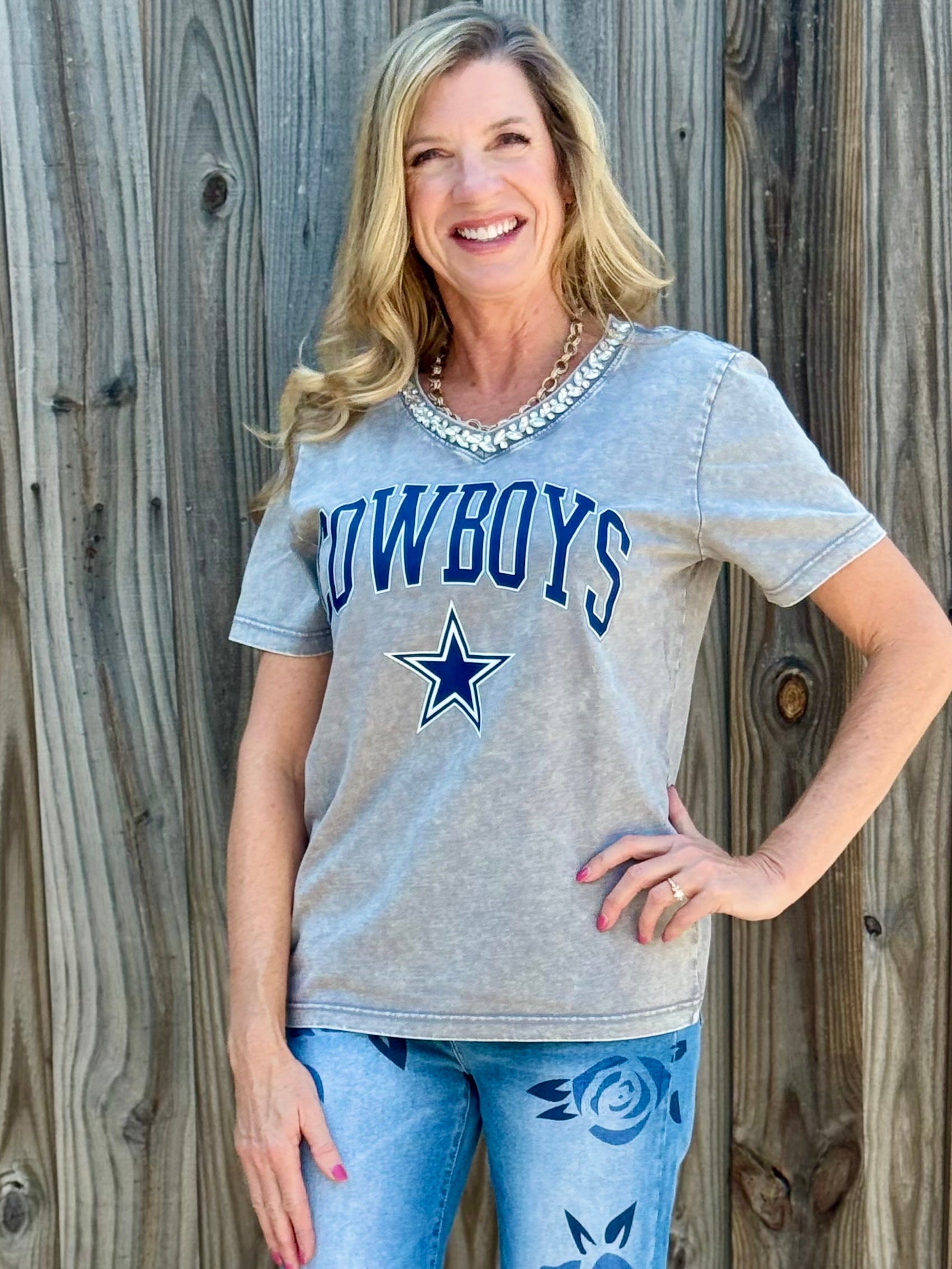 Dallas Cowboys Iconic Edge Relaxed Fit Tee at ooh la la! in Grapevine TX 76051