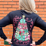 Simply Southern Christmas Tree Long Sleeve Tee In black at ooh la la! in Grapevine TX 76051