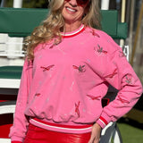 Queen of Sparkles Bright Pink Christmas Cocktail Sweatshirt at ooh la la! in Grapevine TX 76051
