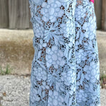 Wide Leg Daisy Lace Bottom Sparkly Jeans at ooh la la! in Grapevine TX 76051