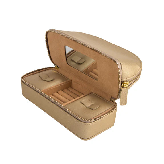 Travel Cosmetic & Jewelry Case in gold at ooh la la! in Grapevine TX 76051