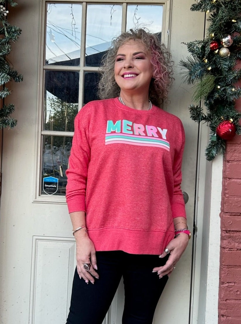 Jadelynn Brooke Merry Burnout Sweatshirt at ooh la la! in Grapevine TX 76051
