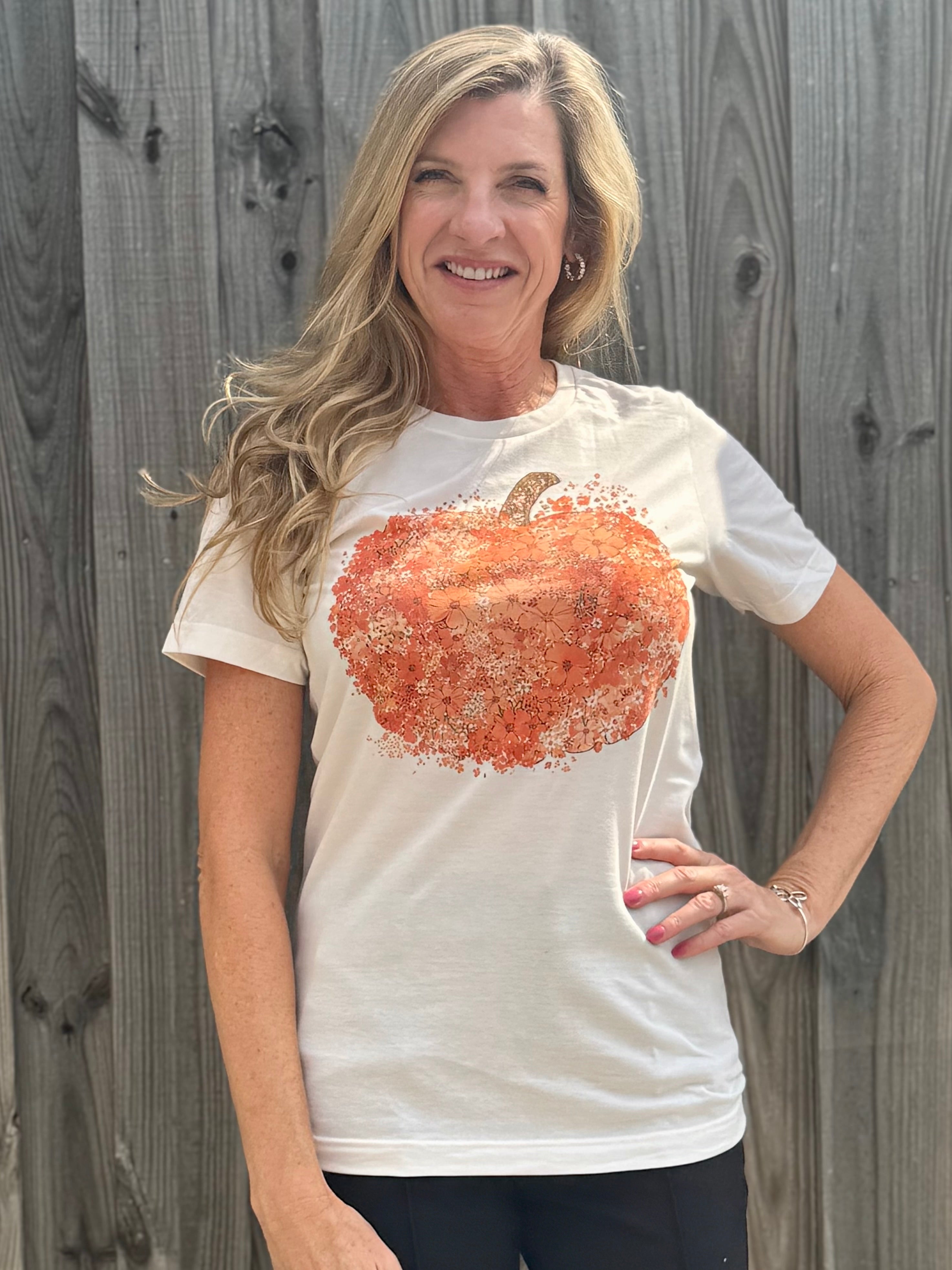 Orange Flower Pumpkin Tee at ooh la la! in Grapevine TX 76051
