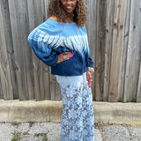 Wide Leg Daisy Lace Bottom Sparkly Jeans at ooh la la! in Grapevine TX 76051