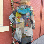 Reversible Hooded Rain Coat In multi blocks/taupe at ooh la la! in Grapevine TX 76051