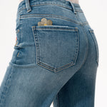 Charming Flowers Embroidered Mid Rise Wide Leg Jeans at ooh la la! in Grapevine TX 76051