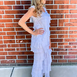 Made in Italy Silk Ruffle Pants in White at ooh la la! in Grapevine TX 76051