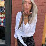 Made in Italy Tie Front Batwing Cardigan in white at ooh la la! in Grapevine TX 76051