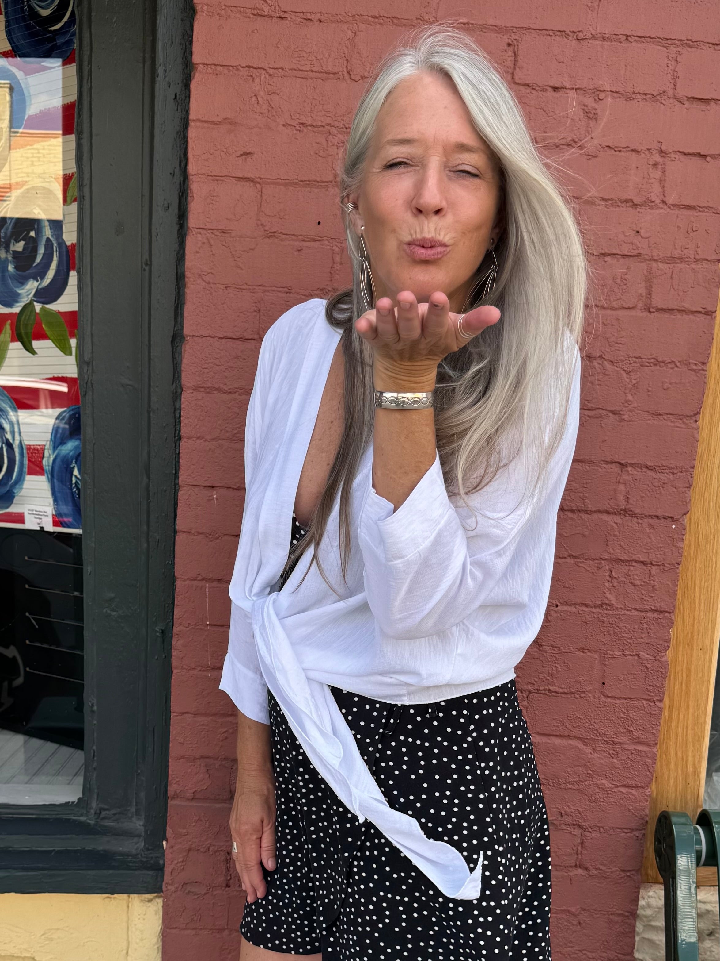 Made in Italy Tie Front Batwing Cardigan in white at ooh la la! in Grapevine TX 76051