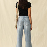rhinestone jeans, wide leg denim, sparkly party pants, mid-rise embellished jeans, women's statement denim, light wash flare jeans, crystal encrusted jeans 
ooh la la! in Grapevine TX 76051