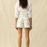 Floral high waisted shorts, watercolor print shorts, cotton floral shorts, women's summer fashion, high rise floral bottoms, breathable summer shorts, chic floral apparel. at ooh la la! in Grapevine TX 76051