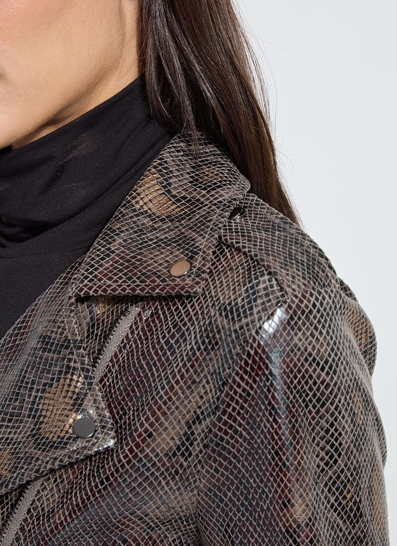 Lysse Amelia Moto Jacket in extra ordinary snake at ooh la la! in Grapevine TX 76051