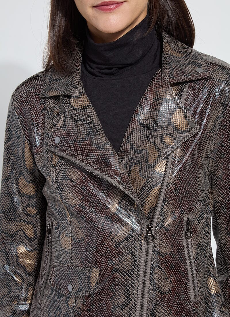 Lysse Amelia Moto Jacket in extra ordinary snake at ooh la la! in Grapevine TX 76051