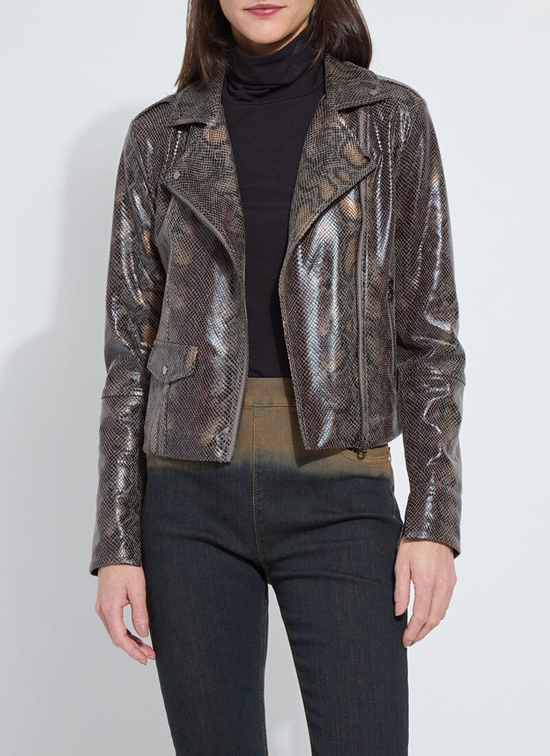 Lysse Amelia Moto Jacket in extra ordinary snake at ooh la la! in Grapevine TX 76051