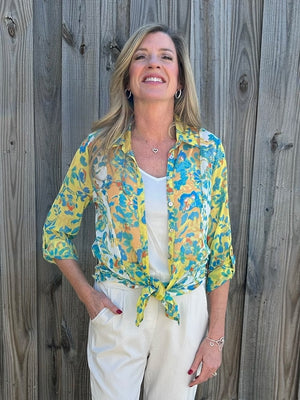 Olive Hill Paintbrush Floral Tunic Blouse at ooh la la! in Grapevine TX 76051