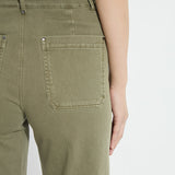 Lysse Erin Hi Waist Wide Leg Pull On Jeans in antique wash smoked green at ooh la la! in Grapevine TX 76051