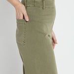 Lysse Erin Hi Waist Wide Leg Pull On Jeans in antique wash smoked green at ooh la la! in Grapevine TX 76051