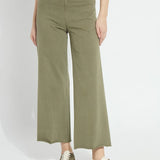 Lysse Erin Hi Waist Wide Leg Pull On Jeans in antique wash smoked green at ooh la la! in Grapevine TX 76051