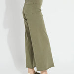 Lysse Erin Hi Waist Wide Leg Pull On Jeans in antique wash smoked green at ooh la la! in Grapevine TX 76051