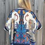 Satin Safari Blouse in Navy at ooh la la! in Grapevine TX 76051