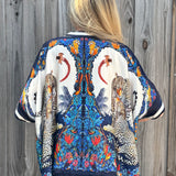 Satin Safari Blouse in Navy at ooh la la! in Grapevine TX 76051