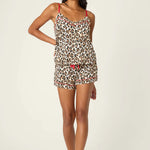 PJ Salvage Holiday Dreams Leopard Print Shorts Set at ooh la la! in Grapevine TX 76051